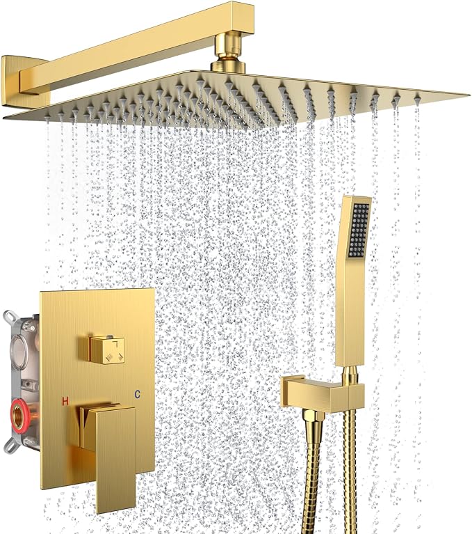 Rain Shower System 12 Inches Shower Head by Dlvsoby