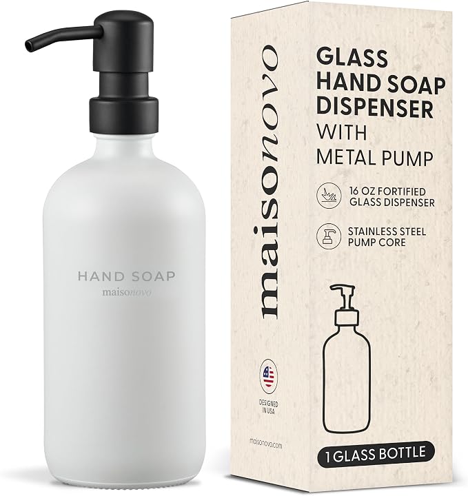 MaisoNovo Soap Dispenser 1-Piece Set | 16.9oz White Bottles by MaisoNovo-TheArtofSustainableLiving