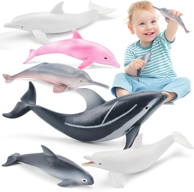 6PCS 5" Realistic Dolphin Figurines Toy by THINKBAY