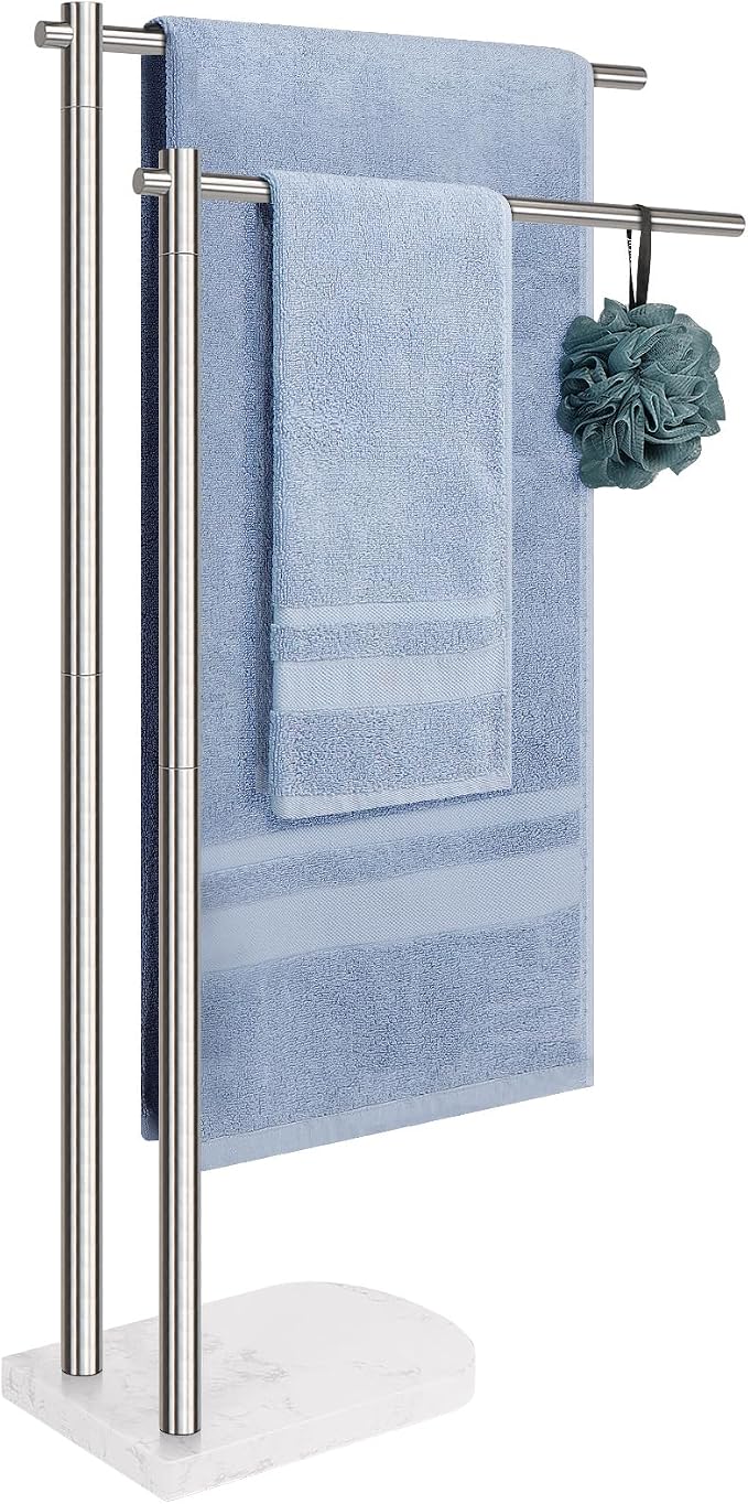 Livabber Standing Towel Rack, 304 Stainless Steel 2-Tier Towel Holder Stand by Livabber