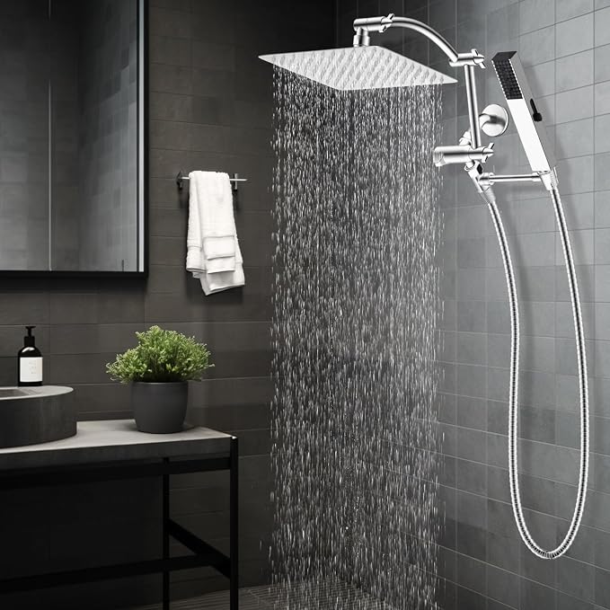 Hibbent All Metal CUPC Certified 10'' Rain Shower Head, Dual Shower Head Combo - Image 9
