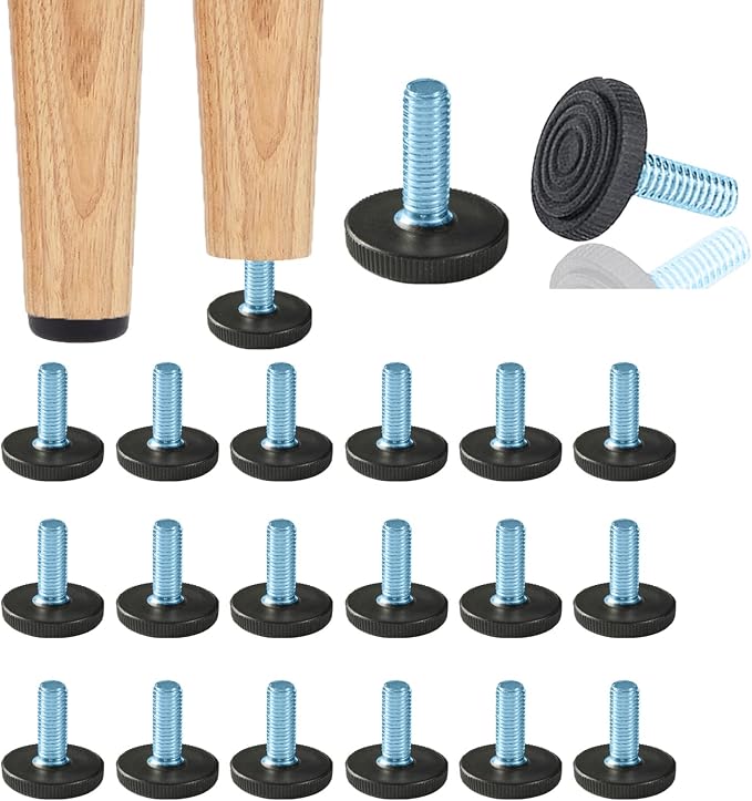 WAFJAMF 20 PCS M6 Thread Adjustable Furniture Levelers Screw in Threaded by WAFJAMF
