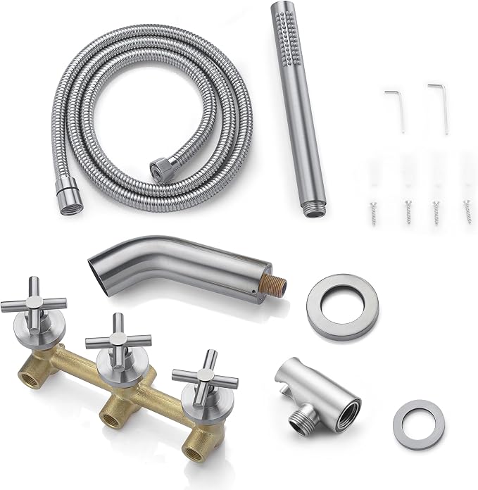 sumerain 3 Handle Wall Mount Tub Faucet - Image 8