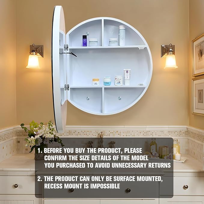 24inch Round Medicine Cabinet - Image 5