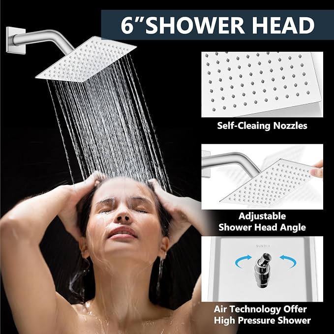 Aolemi Shower Faucet Set Ceiling Mount Shower System Rough-in Valve and Shower - Image 9