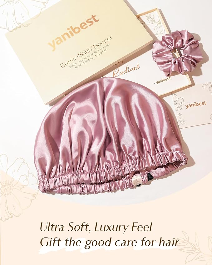 YANIBEST Adjustable Satin Bonnet Double Layer Hair Bonnet - Image 6