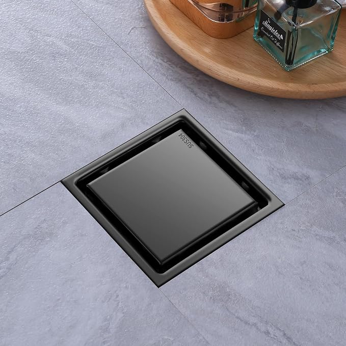 Hidden Brushed Square Shower Floor Drain, 304 Stainless Steel, - Image 8