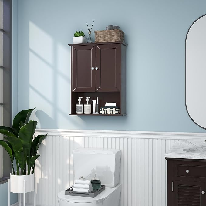 Bathroom Wall Cabinet Expresso Over Toilet Storage - Image 2