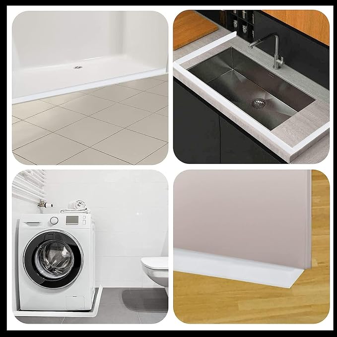 Raycity Collapsible Shower Threshold Water Dam Barrier, Shower Door and Kitchen - Image 7