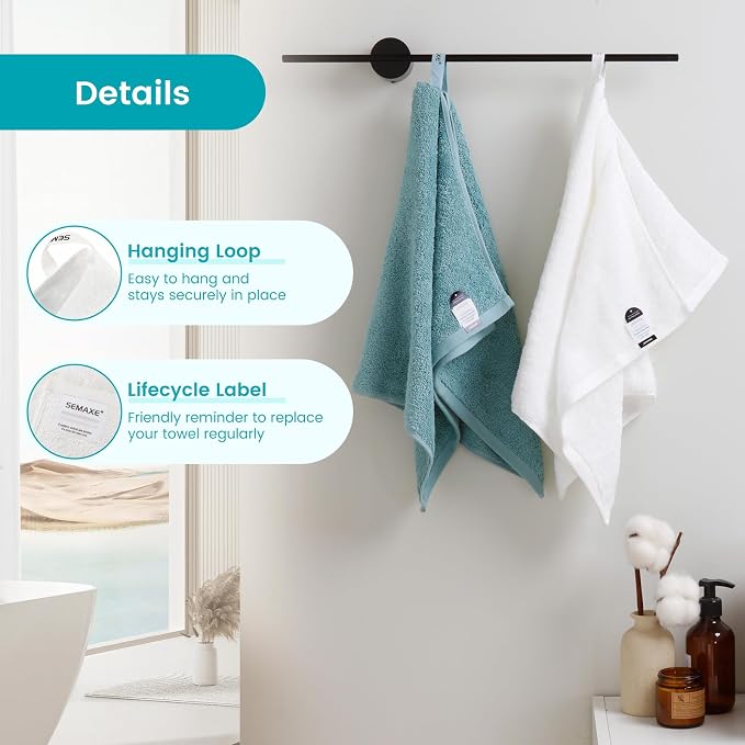 SEMAXE 12-Piece Family Bathroom Towel Set - Image 4