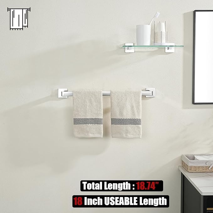 JQK Polished Towel Bar, Rounded Edges 20.41 Inch Towel Rack, 304 Stainless - Image 5