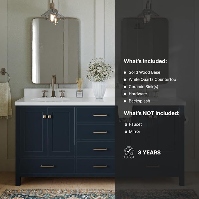 ARIEL Double Bathroom Vanity 73" Grey - Image 5