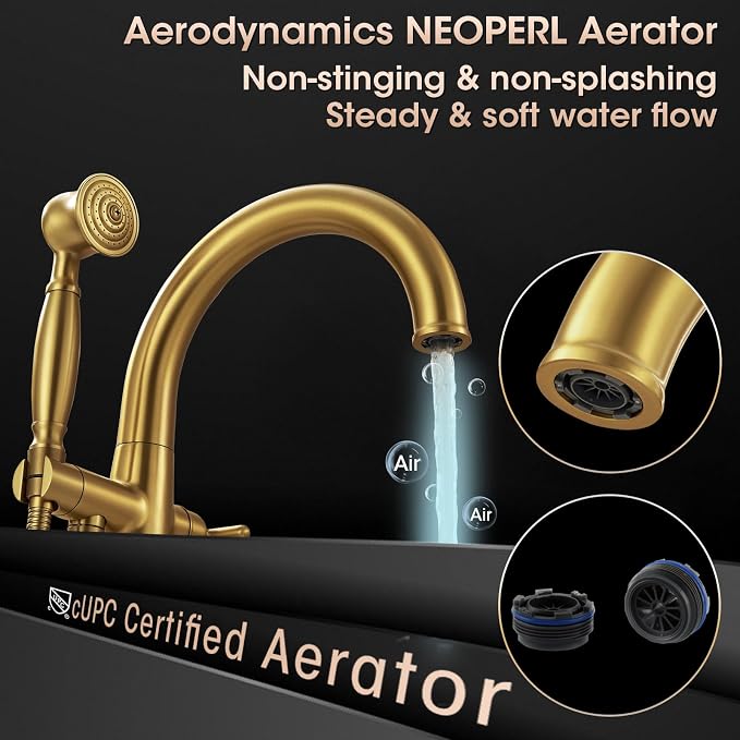 Free Standing Tub Faucet, Wintap Brass Antique Freestanding Bathtub Filler - Image 6