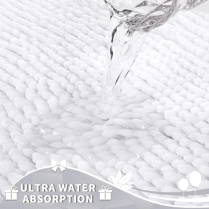 Yimobra Toilet Rugs U Shaped Washable, Extra Thick Soft Absorbent Chenille - Image 4