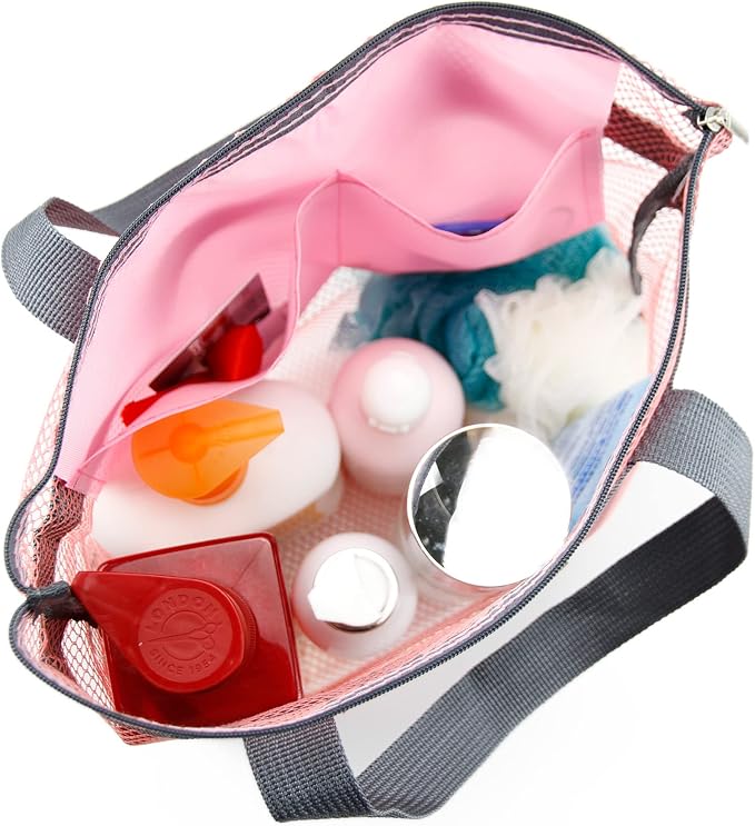 Mesh Shower Caddy Bag Portable Hanging Toiletry and Bath Organizer - Image 4