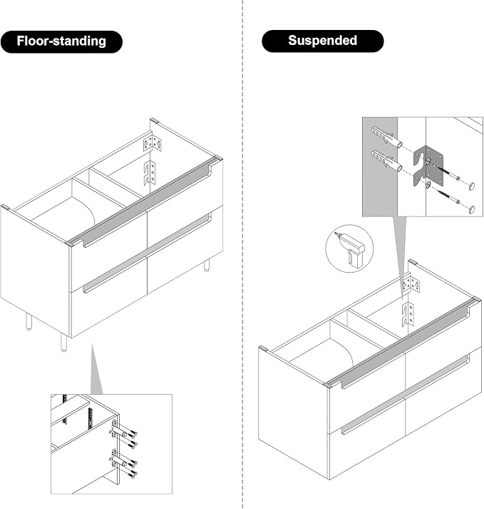 35.4" Bathroom Vanity with Sink Combo Set, Solid Wood Frame Bathroom Storage - Image 3