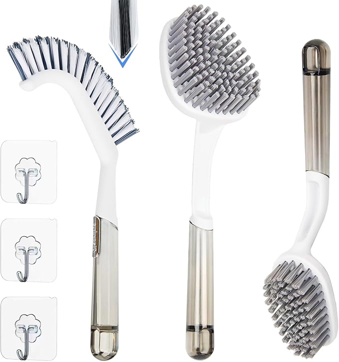 3 Pack Scrub Brush Set – Heavy-Duty Scrub Brushes by GleamGaGa