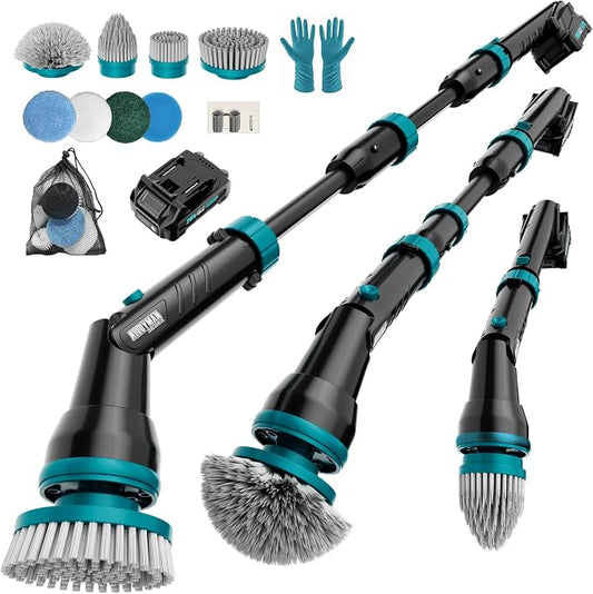Alloyman 1200RPM Electric Spin Scrubber, 20V Replaceable Battery, Shower by ALLOYMANProfessionalTools