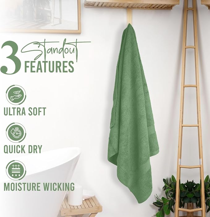 RIVERSIDE 100% Ring Spun Cotton Large Bath Towels Set of 4, 27 x 54 – Quick Dry - Image 7