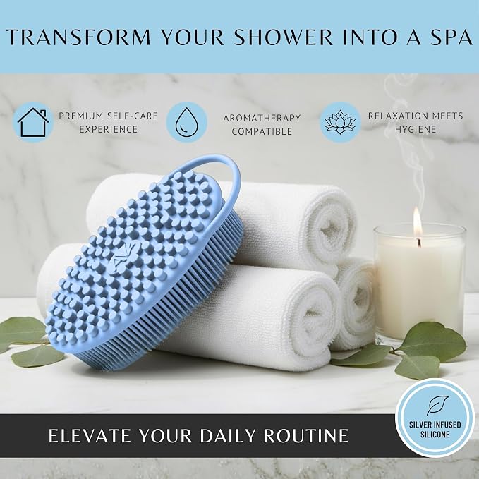 Silver Infused Silicone Body Scrubber Shower - Image 7