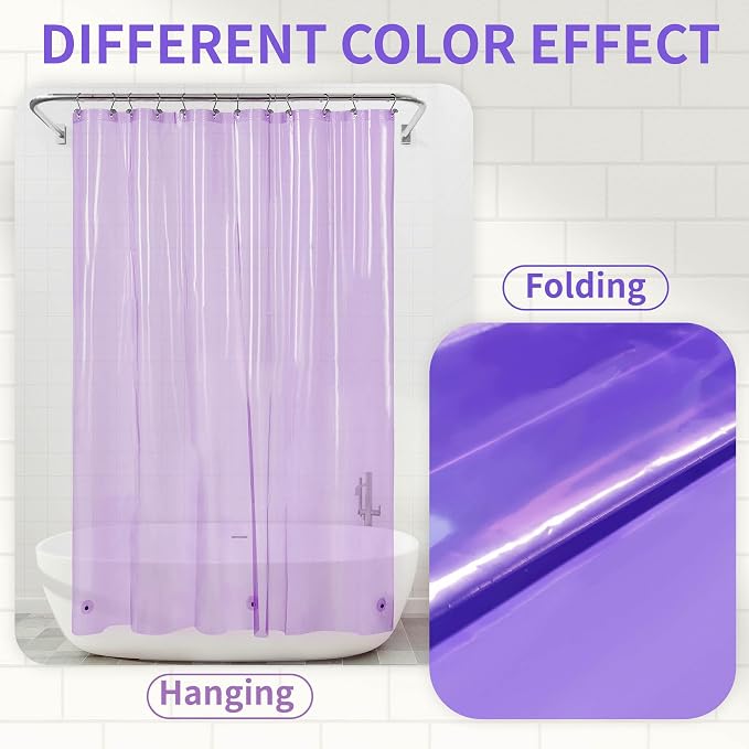Barossa Design Clear Lavender Shower Curtain Liner - Image 2
