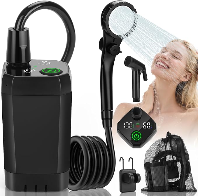 Portable Shower for Camping, Rechargeable Camping Shower Pump by Unknown