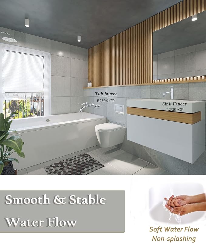 High Flow Wall Mount Tub Filler - Image 3
