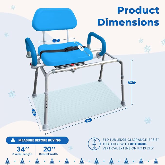 Platinum Health Carousel Sliding Shower Chair Tub Transfer Bench - Image 2