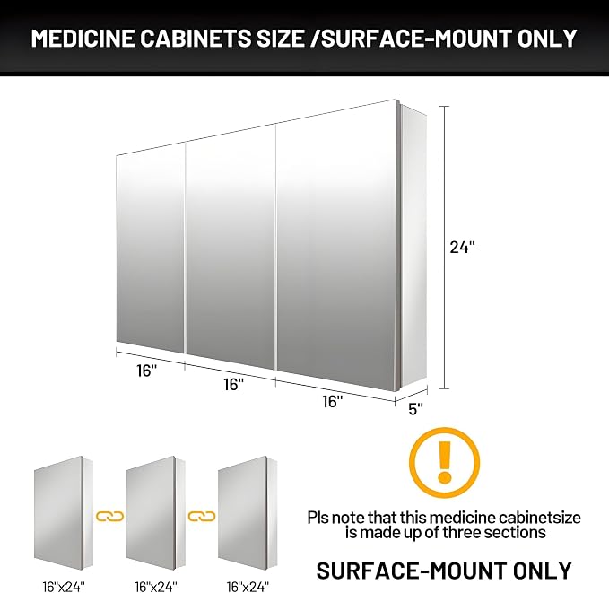 48 x 24 Medicine Cabinet Mirror - Image 2