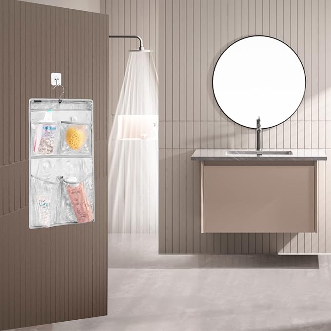 Mesh Shower Organizer Hanging Caddy Quick Dry Bathroom Storage - Image 7