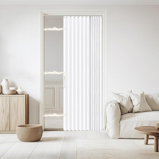 Accordian Door Curtain, 100% Blackout Folding Magnetic Doorway Curtains by JILRON