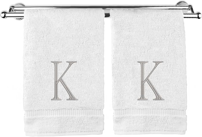 Monogrammed Hand Towel, Personalized Initial Gift, Extra Absorbent 100% Turkish by BareCotton