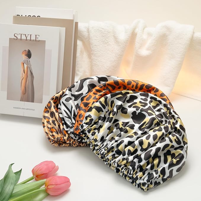 AmazerBath Shower Cap, Double Layers Hair Cap - Image 5