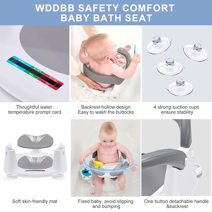 Baby Bath seat for Babies 6 Months & up, 360° Stable Toddler Bath Chair - Image 7