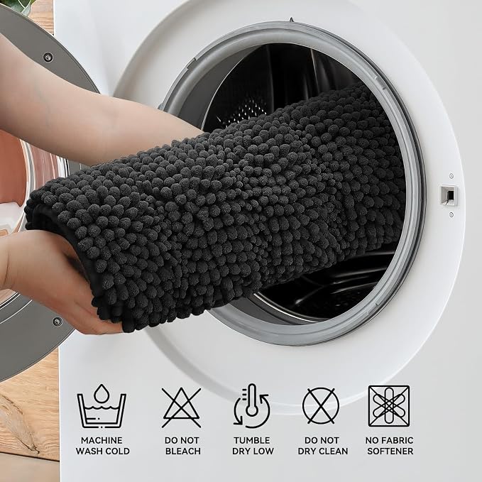 Bcoimo 70"×24" Chenille Bath Mat – Non-Slip - Image 6