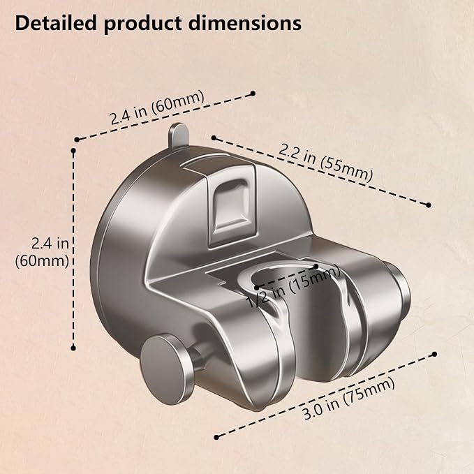 Strong Hold Adjustable Shower Head Holder Suction - Image 2