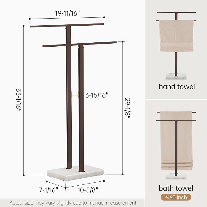 KES Bronze Standing Towel Rack - Image 5