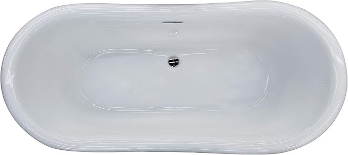 ANZZI Freestanding Tub 71", Ruby Series, In Glossy White Acrylic Oval Flat - Image 4