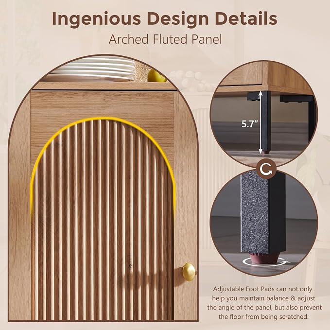 Bathroom Cabinet with Storage, Modern Sideboard Cabinet - Image 7