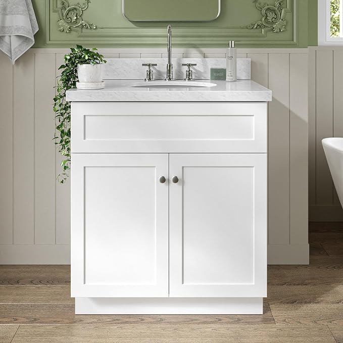ARIEL Hamlet 31 Inch White Bathroom Vanity - Image 4