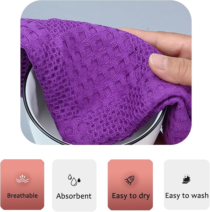 Waffle Weave Cotton Washing Cloth Ultra Soft and Absorbent Washcloths - Image 5