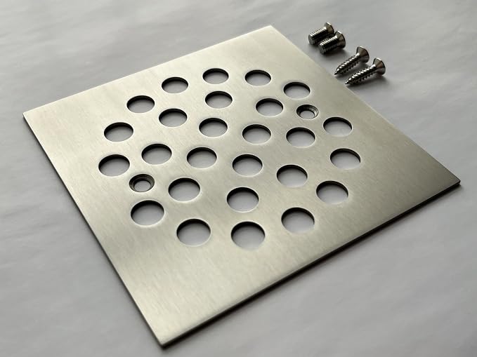 4-1/4 Inch Screw-in Square Floor Drain Cover Replacement Shower Grates - Image 4