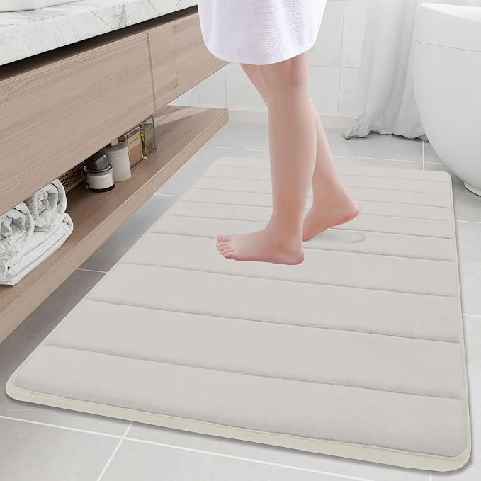 Buganda Memory Foam Bath Mat, Ultra Soft and Non-Slip Bathroom Rugs, Water by Buganda