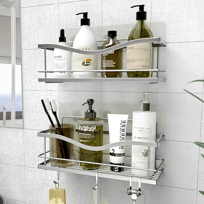 KINCMAX Premium Shower Caddy, Self Adhesive Wall Shower Organizer, Rustproof by KINCMAX