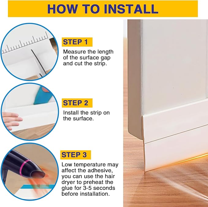 Weather Stripping Door Draft Stopper Door Bottom Seal Strip - Image 6