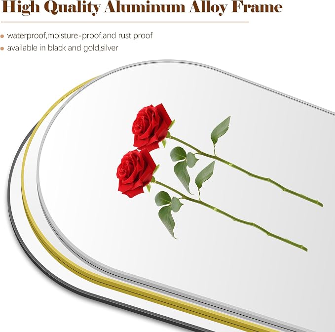 Arched Wall Mirror for Bathroom, Wall Mounted Mirror, Living Room, Vertically - Image 5