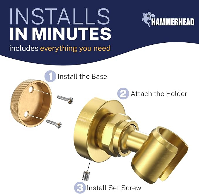 HammerHead Showers Solid Metal Handheld Showerhead Holder Wall Mount, - Image 5
