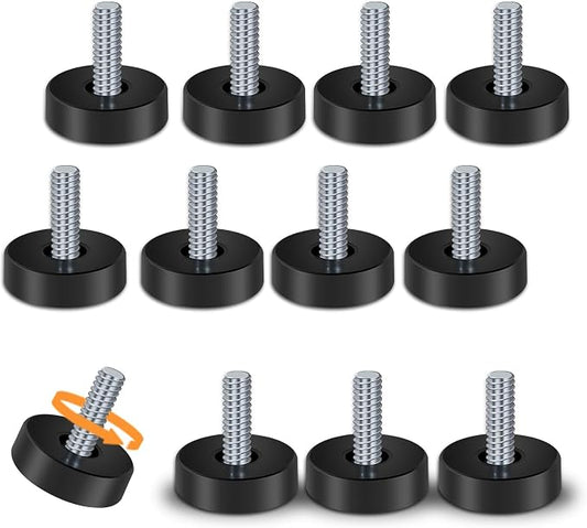 12 PCS Leveling Feet, 1/4-Inch 20-UNC Adjustable Leveler, Fits Small DIY by Unknown