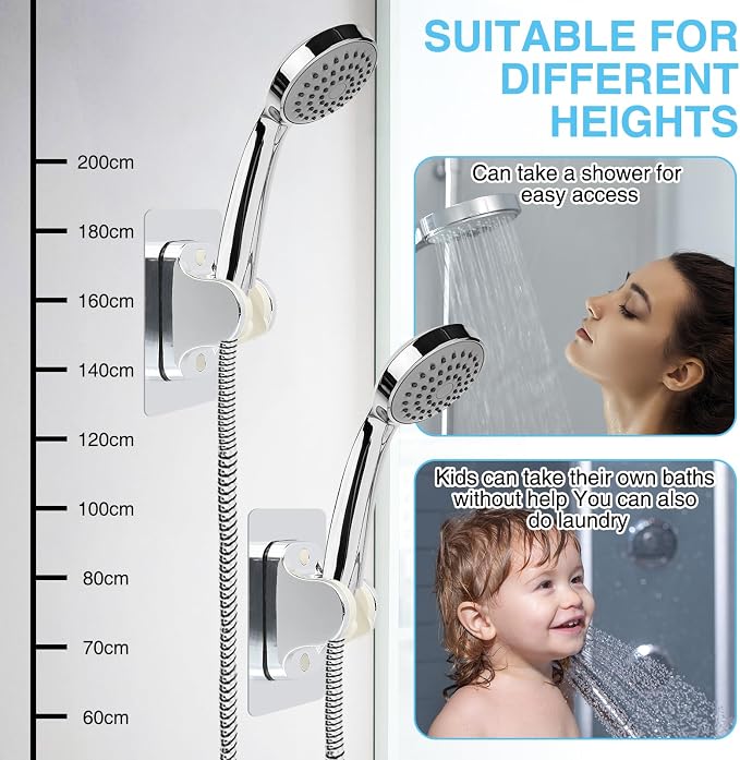 4PCS Shower Head Holder Strong Adhesive Adjustable, Waterproof Shower Hand Held - Image 5
