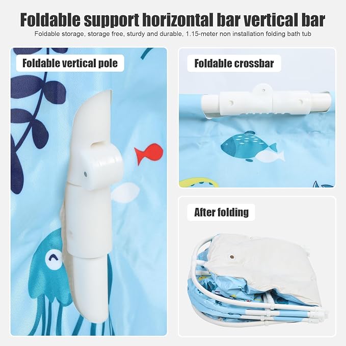 Portable Tub for Adults, Large Collapsible Foldable Bathtub 56in Length - Image 7